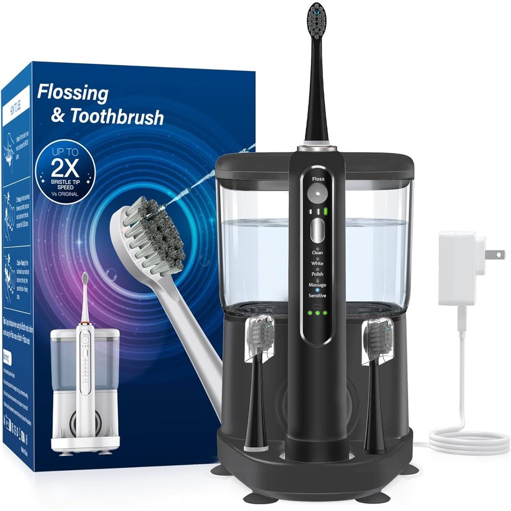 ZoCCee 2-in-1 Sonic Electric Toothbrush and Water Flosser Combo 500ML White